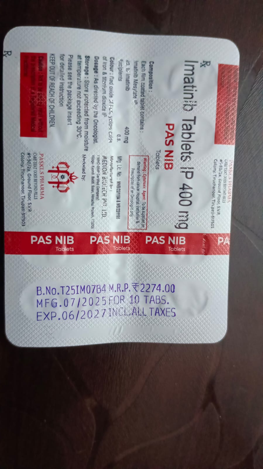 PAS NIB Imatinib Tablets